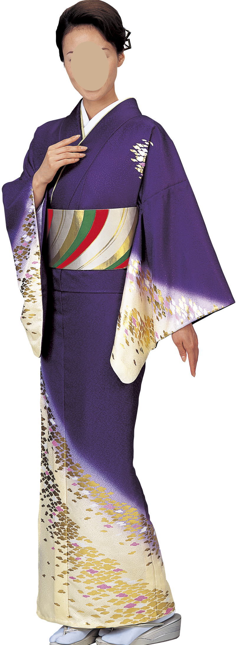 綸子本絵羽 辺-1004 綸子、綸光本絵羽